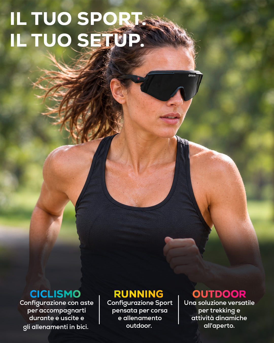 Eleva Shift Occhiali Sportivi 2-in-1 UV400 | Ciclismo, Running, Snow