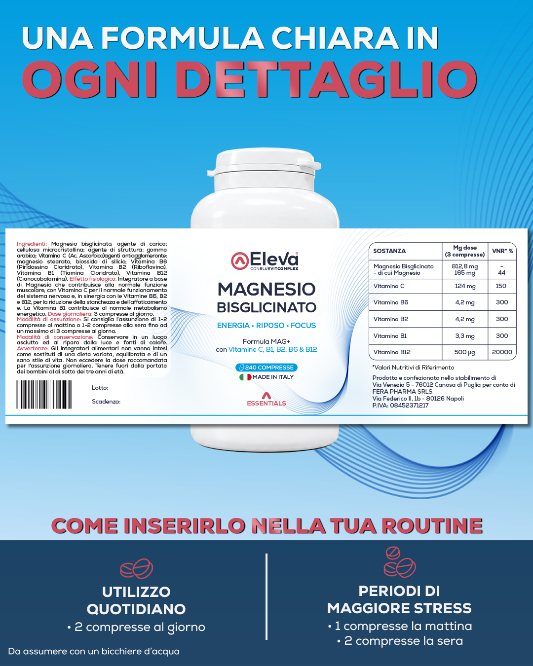 Eleva Essentials Magnesio Bisglicinato 240 Compresse