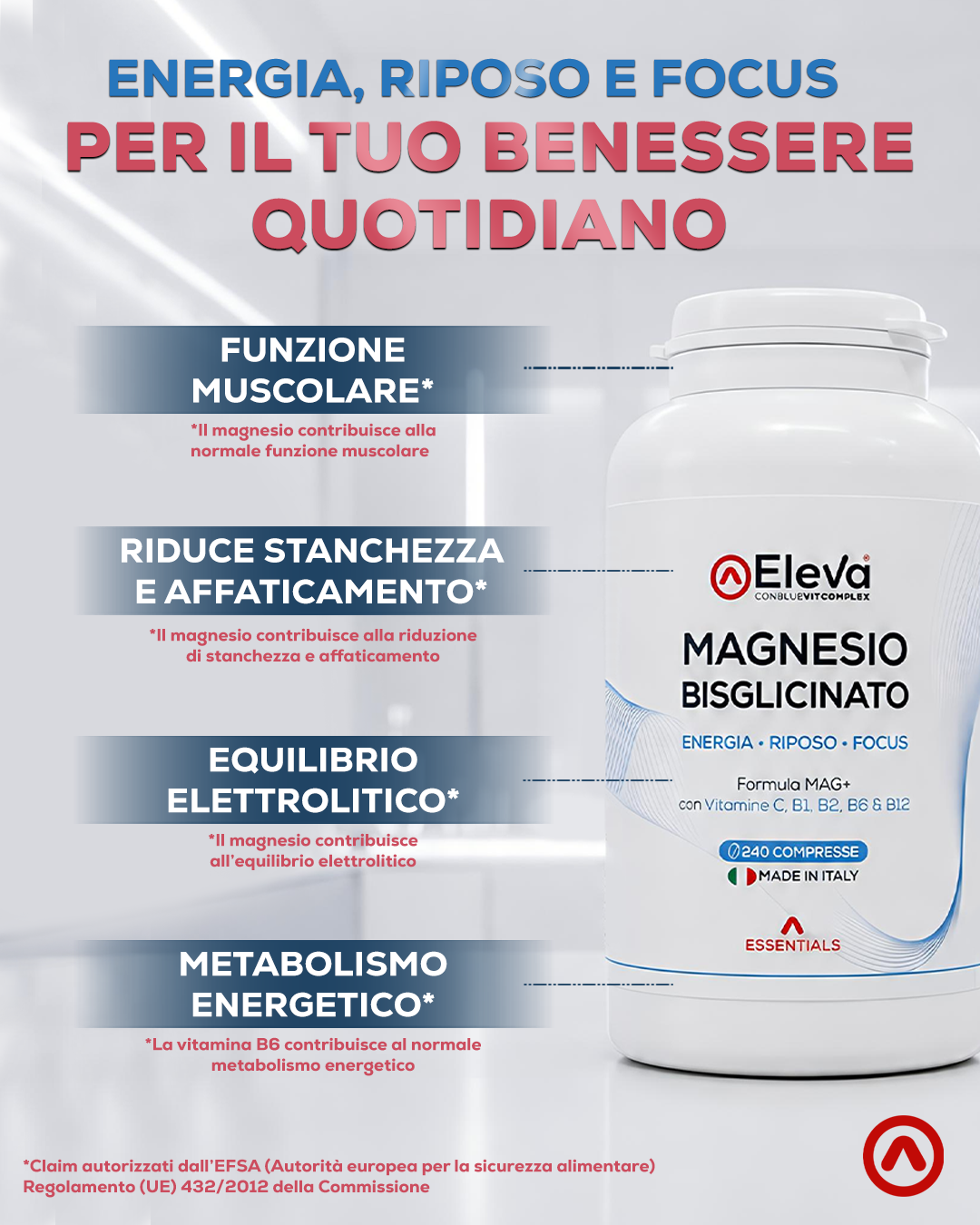 Eleva Essentials Magnesio Bisglicinato 240 Compresse